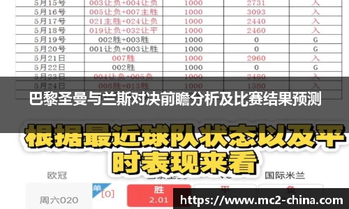 巴黎圣曼与兰斯对决前瞻分析及比赛结果预测